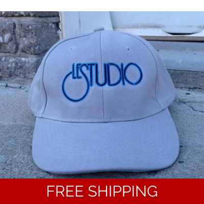 Le Studio Baseball Hat Light Grey B & B Front Logo